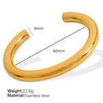 Gold color / 1 Piece Simple Series Classic Solid Color Stainless Steel  Gold Color Women's Bangles 